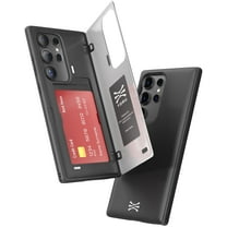 TORU CX HYBRID for Samsung Galaxy S23 Ultra Wallet Case | Dual Layer Slim Protective Hard Cover with Hidden 2-Credit Card Slot Holder - Black