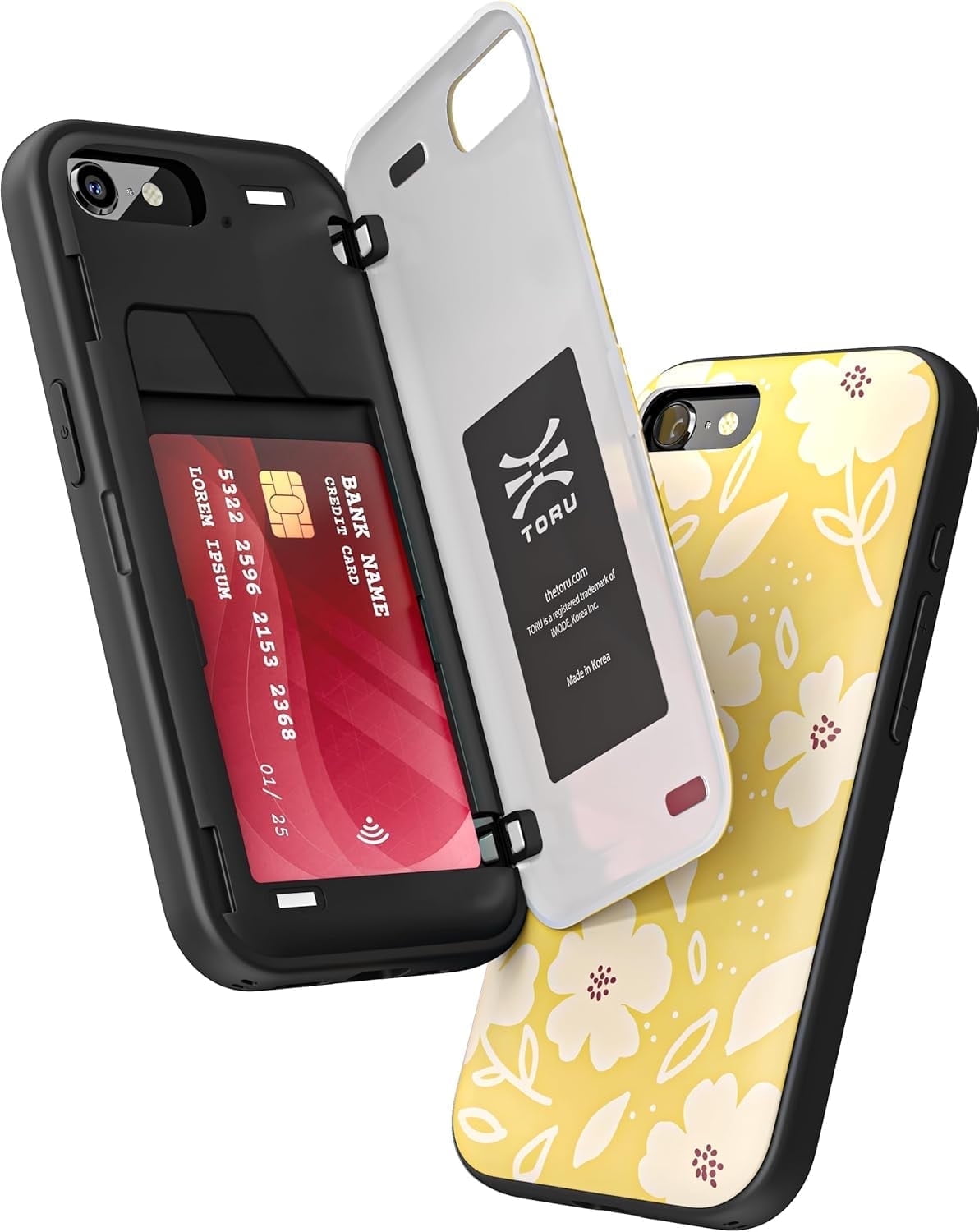 Custodia A Portafoglio TORU CX Hybrid Per IPhone 14: Sottile Con 2 Scomparti Carte E Motivo Floreale, Protezione Doppio Strato