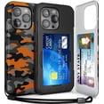 thumbnail image 1 of TORU CX SLIM for iPhone 15 Pro Max Case Wallet | Protective Shockproof Heavy Duty Cover with Hidden Card Holder & Card Slot | Mirror & Wrist Strap Included - Camouflage, 1 of 6