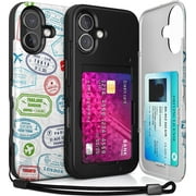 TORU CX SLIM for iPhone 16 Case Wallet | Protective Shockproof Heavy Duty Cover with Hidden Card Holder & Card Slot | Mirror & Wrist Strap Included - Travel Sta