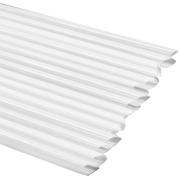 GIXUSIL 100 PCS Clear Plastic Boba Straws, 9.45" Long Disposable Smoothie Straws for Bubble Tea, Shakes, Popping Pearls -mouthed Milk Shake Drinking Straws -White