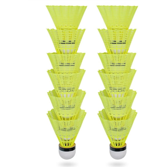 GIXUSIL Badminton Shuttlecocks, 12-Pack Goose Feather Badminton Birdies, High Speed Shuttlecock with Stability and Durability for Indoor Outdoor Sports