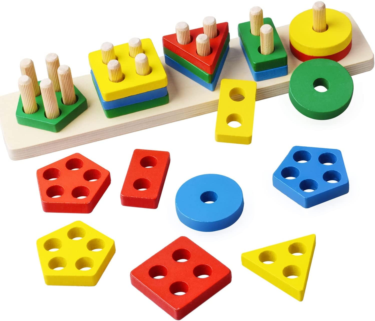 TORUBIA Montessori Toys for 13 Year Old, Shape Sorting Wooden Toys
