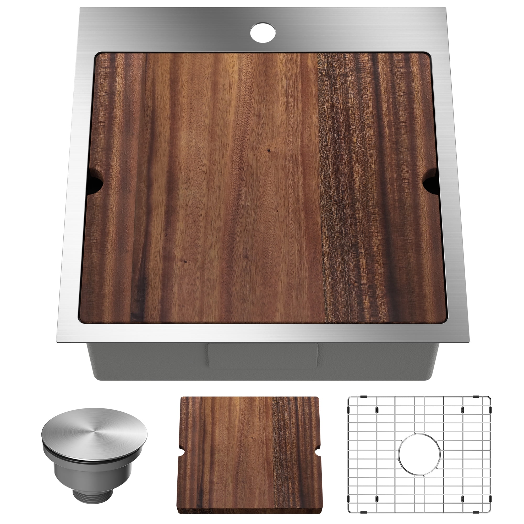 TORVA 20 x 20 Inch Topmount Kitchen Sink, Premium 304 Stainless Steel ...