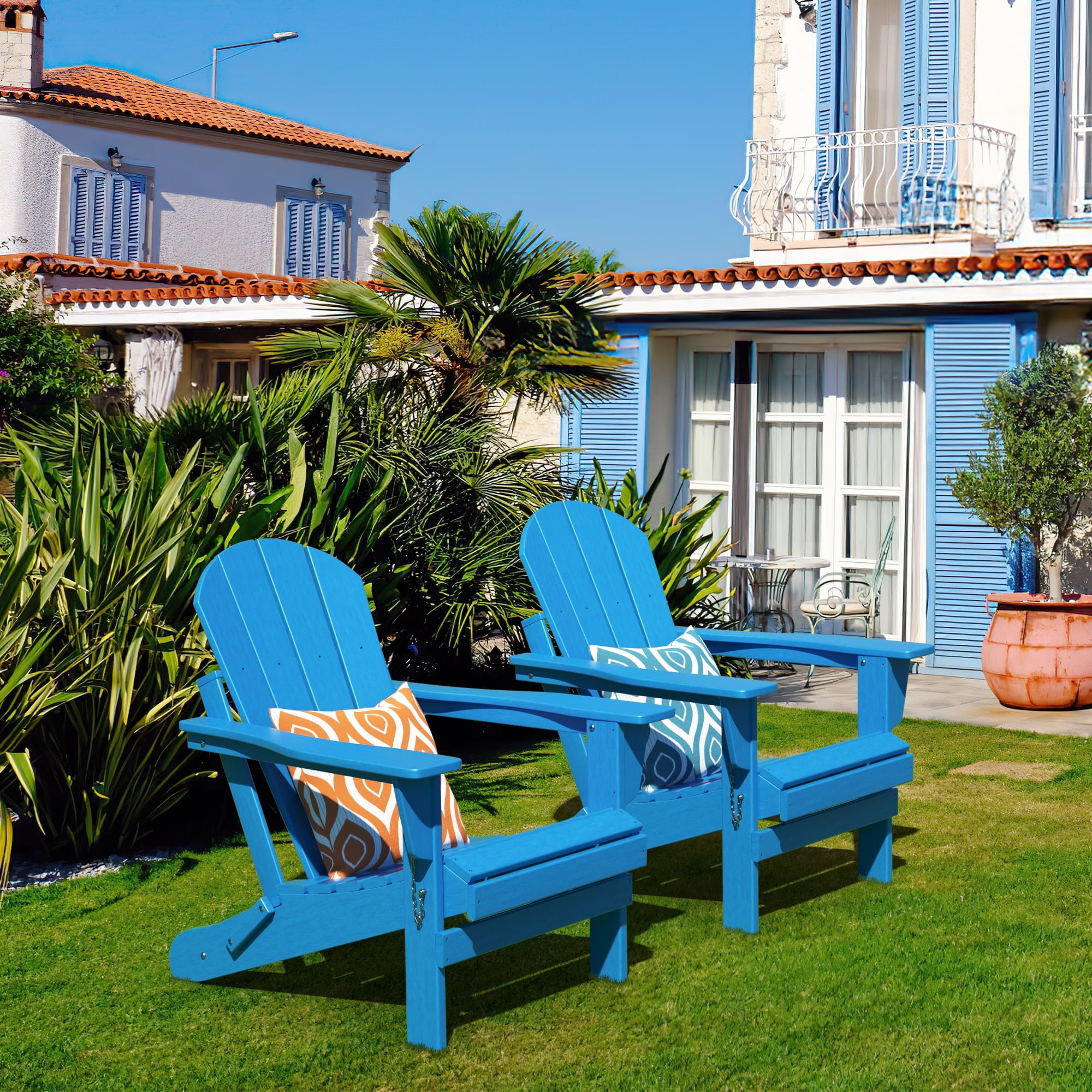 TORVA Folding Adirondack Chair Set of 2, Fire Pit Chair,Patio Outdoor ...