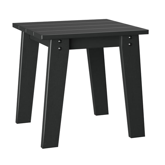 TORVA Outdoor Side Table, 17 x 18 x 18 Inch Patio Garden Coffee Table, Recyclable & Weather Resistant with High-Density PE Material(Black Color)