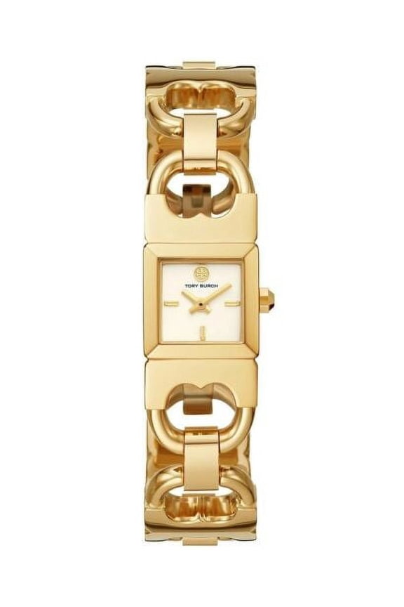DOUBLE T WOMEN'S GOLD TONE STAINLESS WHITE DIAL WATCH TBW5411 NEW