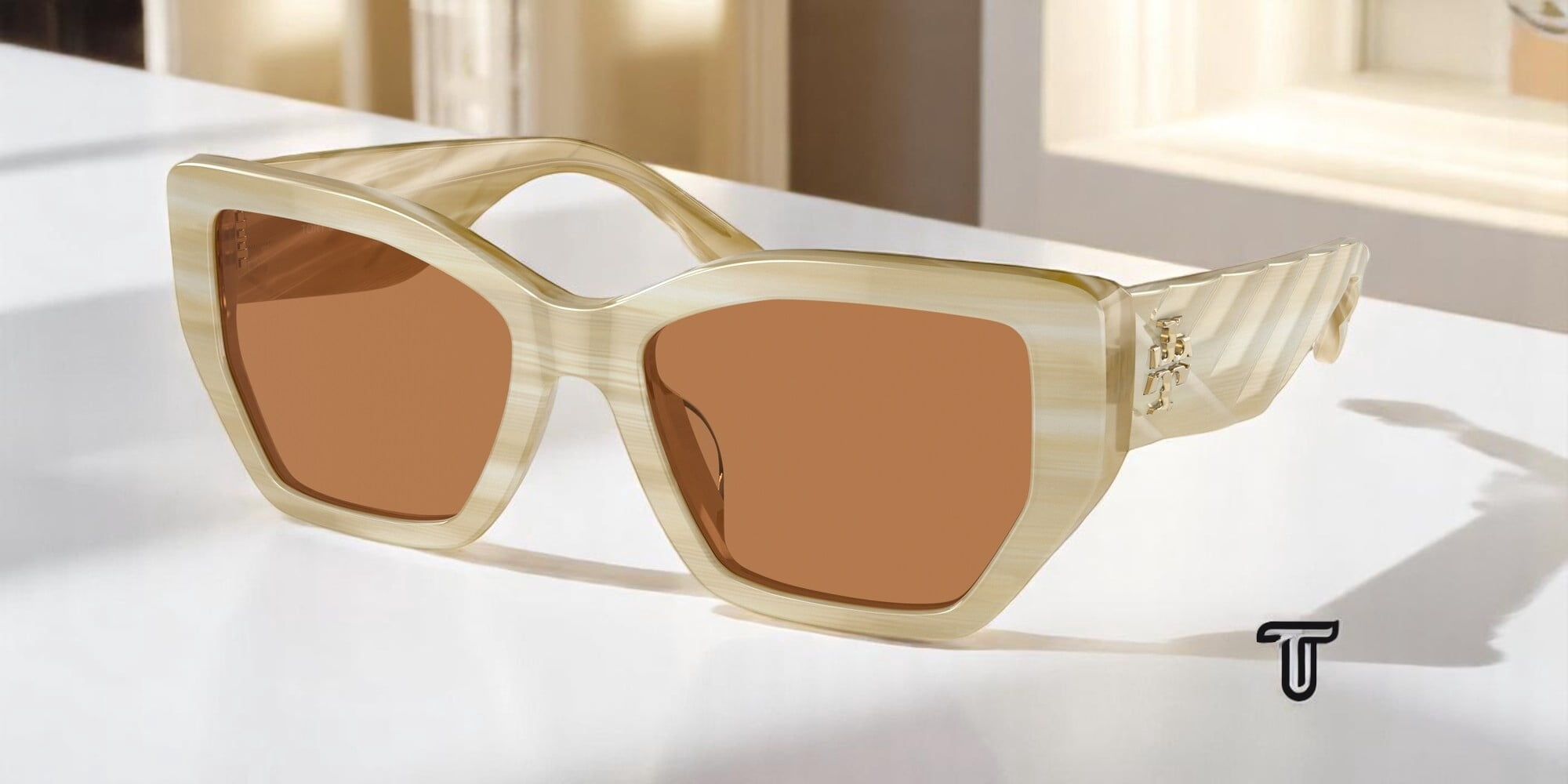 TORY BURCH TY7187U 189073 Ivory Horn Brown 53 mm Women