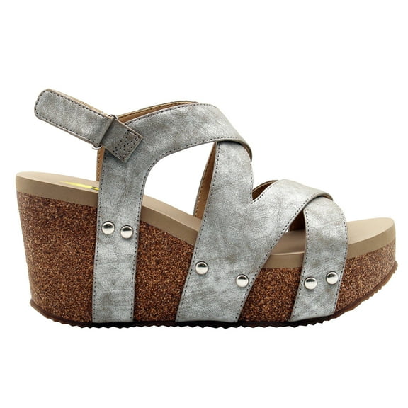Volatile Womens Tory Slingback Studded Wedge  Casual Shoes
