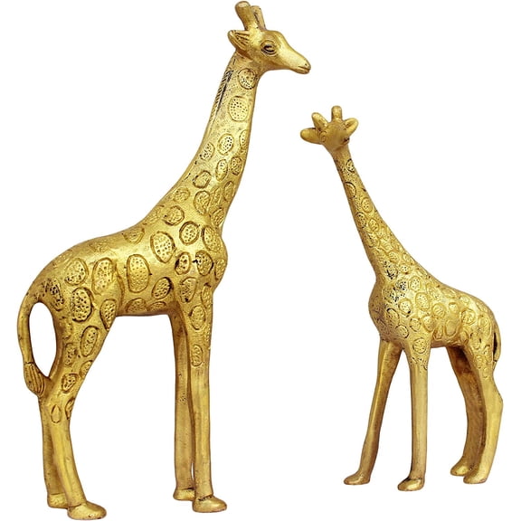 TOS365 Show Pieces for Living Room Brass Giraffe Statue in Pair Showpiece Home Dcor Decoration Gifts Items