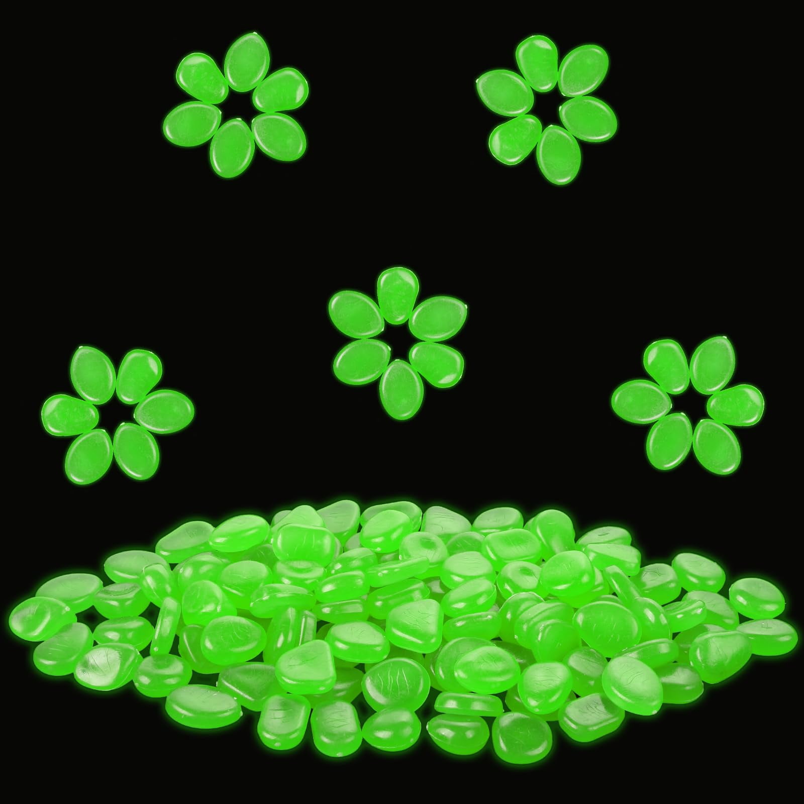 TOSAMZOO 100 PCS Glow MMF7 in The Dark Garden Pebbles Stones Rocks ...