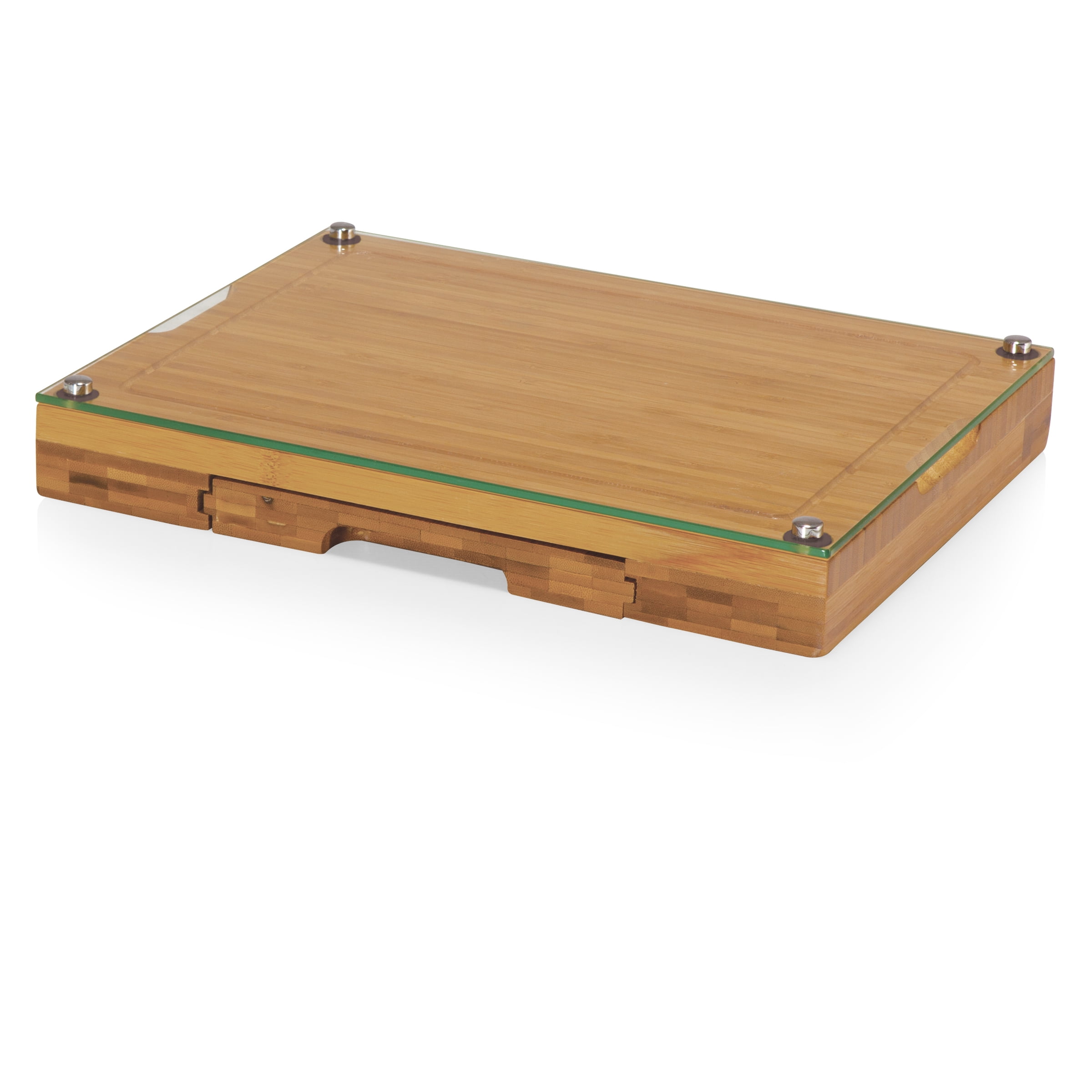 Concerto Bamboo and Glass Rectangular Cheese Board Set