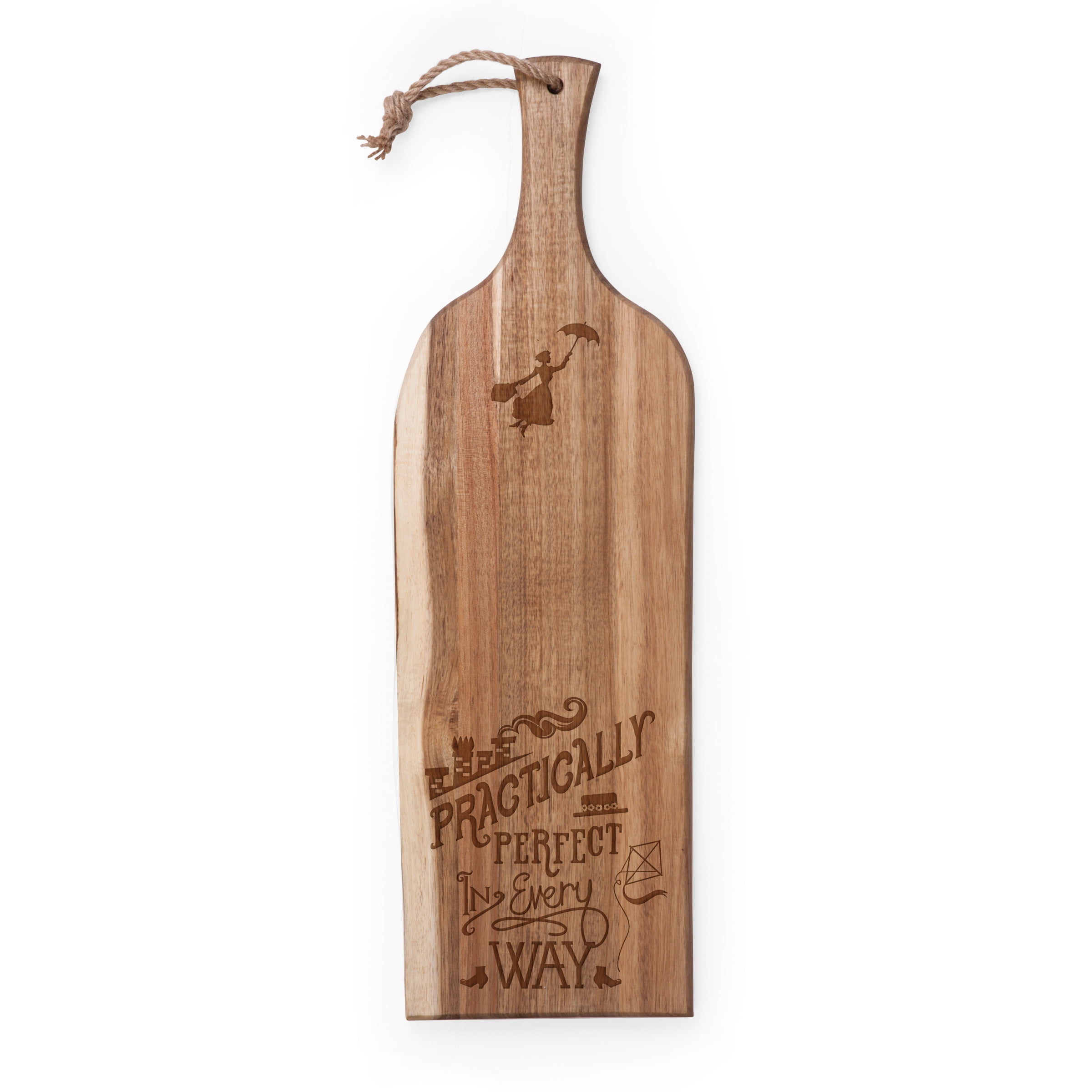 Rustic Acacia Wood 24-Inch Serving Plank with Rope Handle