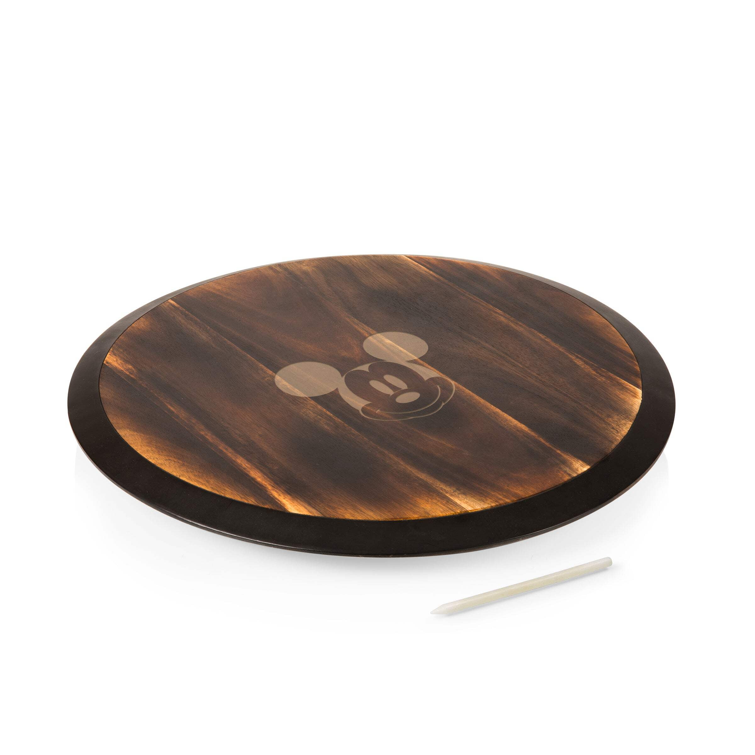 TOSCANA Disney Mickey Mouse - Lazy Susan Serving Tray, Fire Acacia Wood