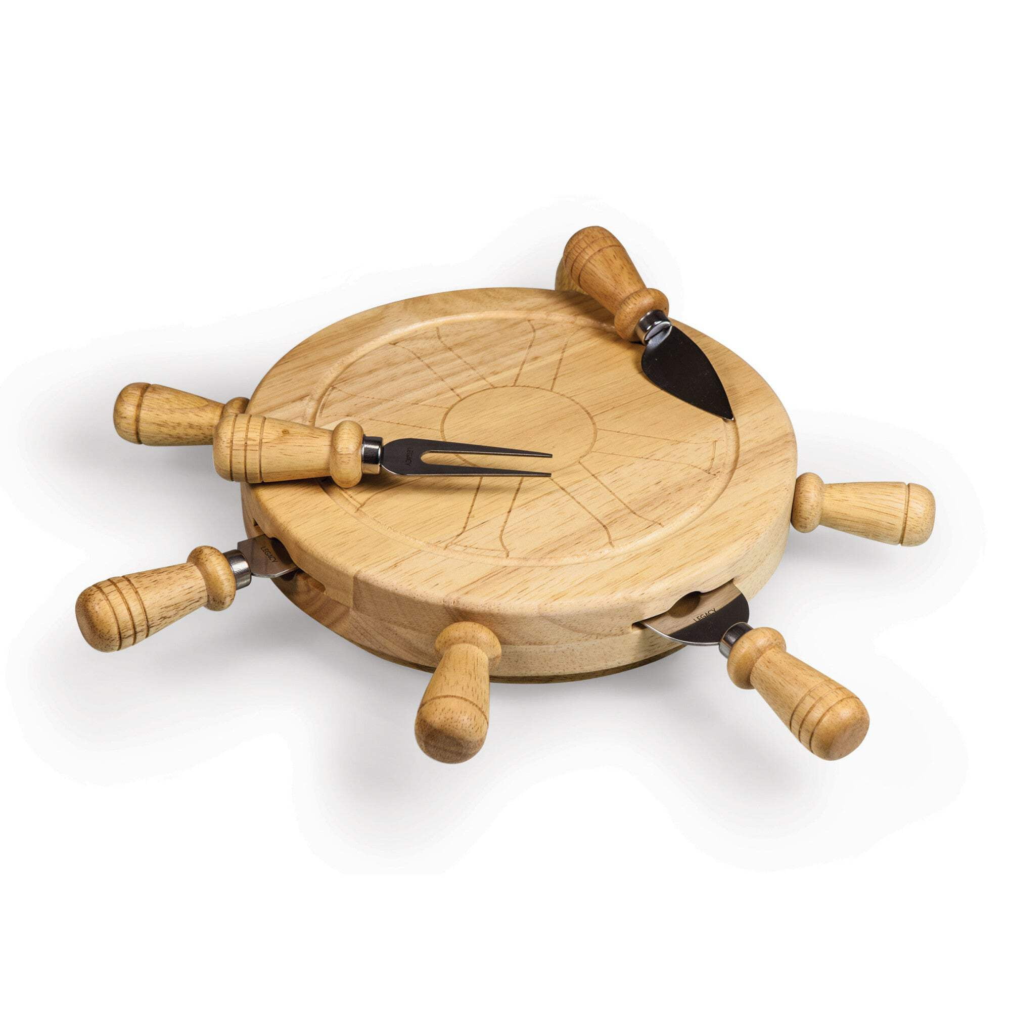 Toscana Mariner Lazy Susan Cheese Cutting Board and Tools Set