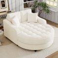 thumbnail image 1 of TOSEE Modern 55" Oversized Chaise Lounger, Upholstered Sleeper Sofa Couch with Tufted Seat and Detachable Pillows, Sofa Bed for Living Room Bedroom Office, Beige, 1 of 10