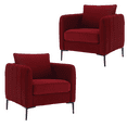 thumbnail image 1 of TOSEE Wine Red Velvet Accent Chairs Set of 2, Modern Upholstered Accent Chair Comfy Velvet Armchair with Thick Cushion and Wood Frame, Single Sofa/Side Chair for Living Room Bedroom Office, 1 of 9