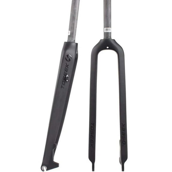 TOSEEK 1-1/8'' 26/27.5/29'' 3K T800 Full Carbon Fiber Rigid Disc Brake MTB Fork, 28.6mm Threadless Straight Tube Superlight Mountain Bike Front Forks Expander Top Cap