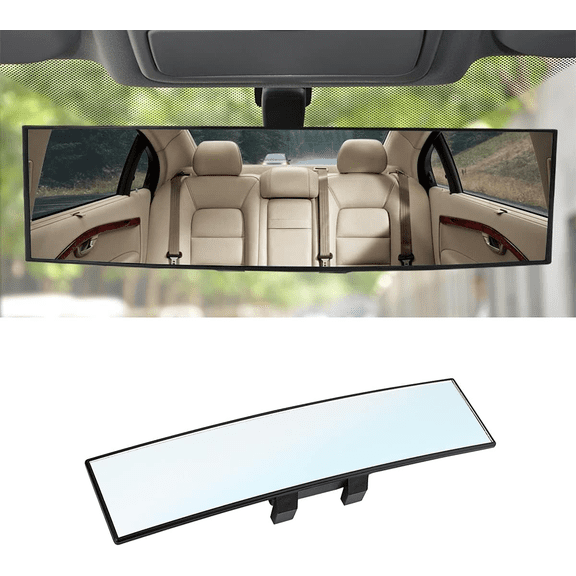 TOSEKLE Rearview mirrors,Rearview Mirror,Universal 12 Inch Interior Clip On Panoramic Rearview Mirror, Car Mirror, Extended Rear View Mirror for Car, Rear View Mirror Accessories