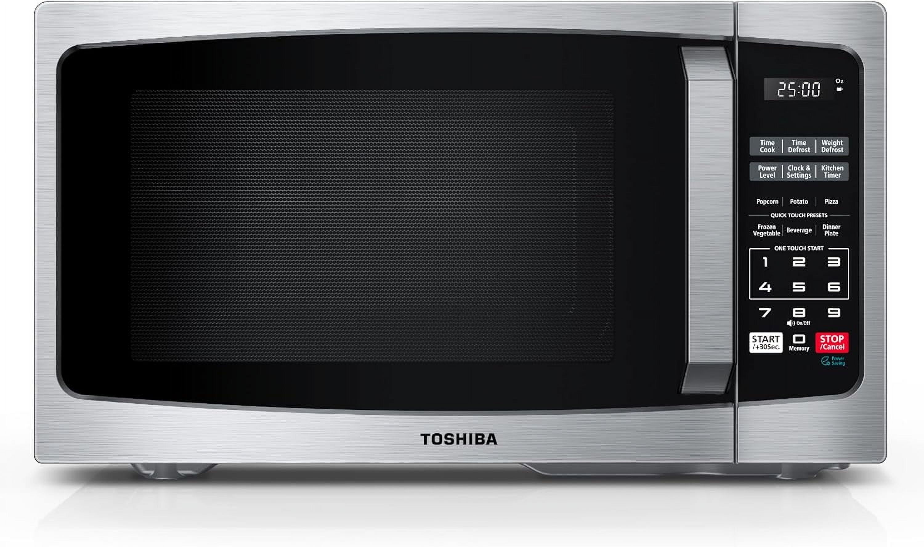 Compact Stainless Steel Countertop Microwave Oven with Digital Display