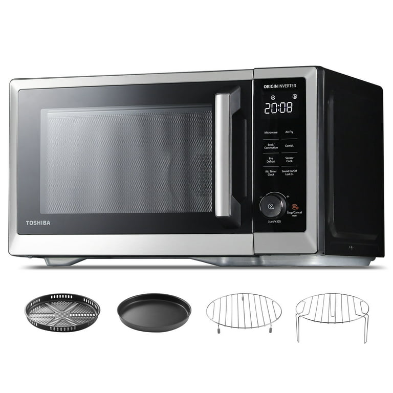Toshiba 7-in-1 Countertop Microwave Oven with Air Fryer, Inverter  Technology, Convection/Broil, Speedy Combi, Even Defrost, Humidity Sensor,  1.0 cu.ft, 1000W, Black, 47 Receipes with Air Fryer Basket 