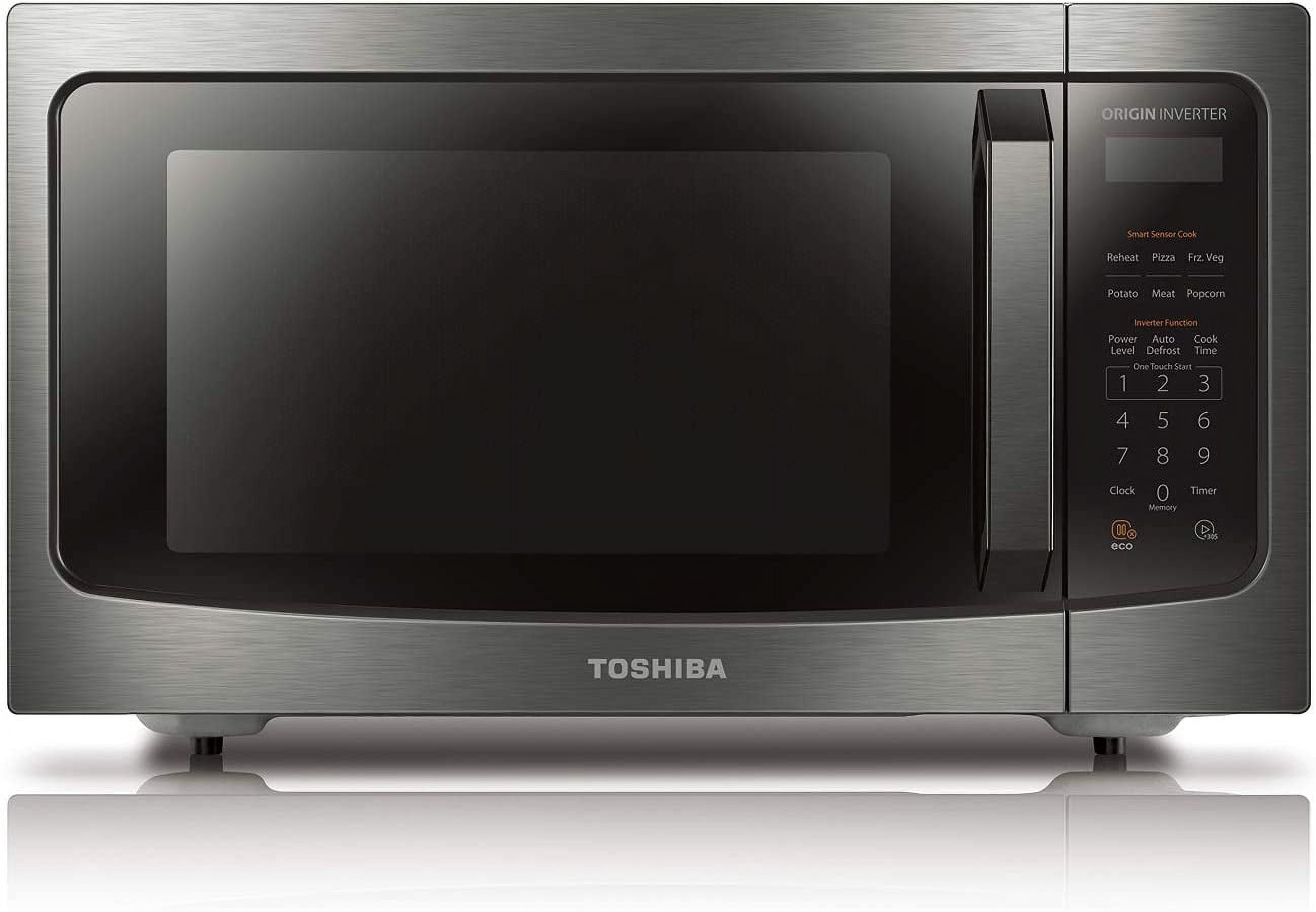 TOSHIBA ML-EM45PIT(BS) Countertop Microwave Oven with Inverter Technology, Kitchen Essentials, Smart Sensor, Auto Defrost, 1.6 Cu.ft, 13.6" Removable Turntable, 33lb.&1250W, Black Stainless Steel - Walmart.com