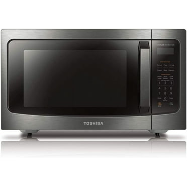 TOSHIBA ML-EM45PIT(BS) Countertop Microwave Oven with Inverter Technology, Kitchen Essentials, Smart Sensor, Auto Defrost, 1.6 Cu.ft, 13.6" Removable Turntable, 33lb.&1250W, Black Stainless Steel