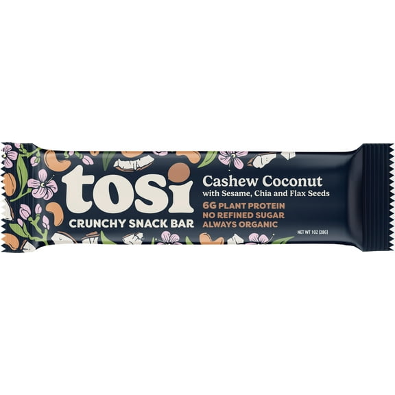 Tosi Crunchy Snack Bar, Cashew Coconut, Organic - 1 oz