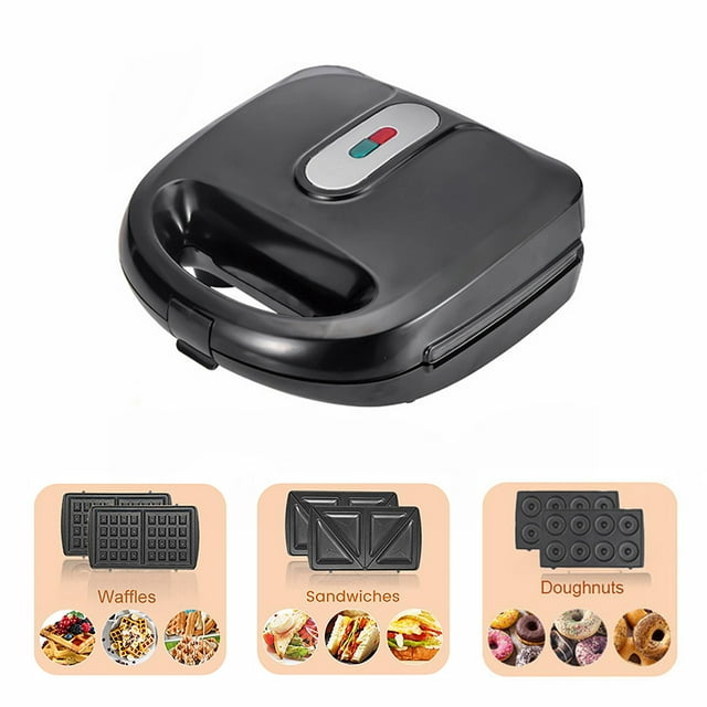 TOSKI Waffle Maker 3 in 1 Sandwich Maker Panini Press With Removable