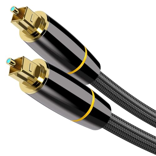 TOSLINK Cable, Optical Audio Cable (6.6 Feet/2 Meter), Digital Fiber ...