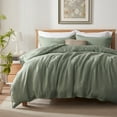 thumbnail image 1 of TOSMO 100% Linen Duvet Cover Set with Button Closure, 3 Pieces (1 Duvet Cover with 2 Pillowcases), Soft Breathable Durable Farmhouse Bedding, 1 of 6