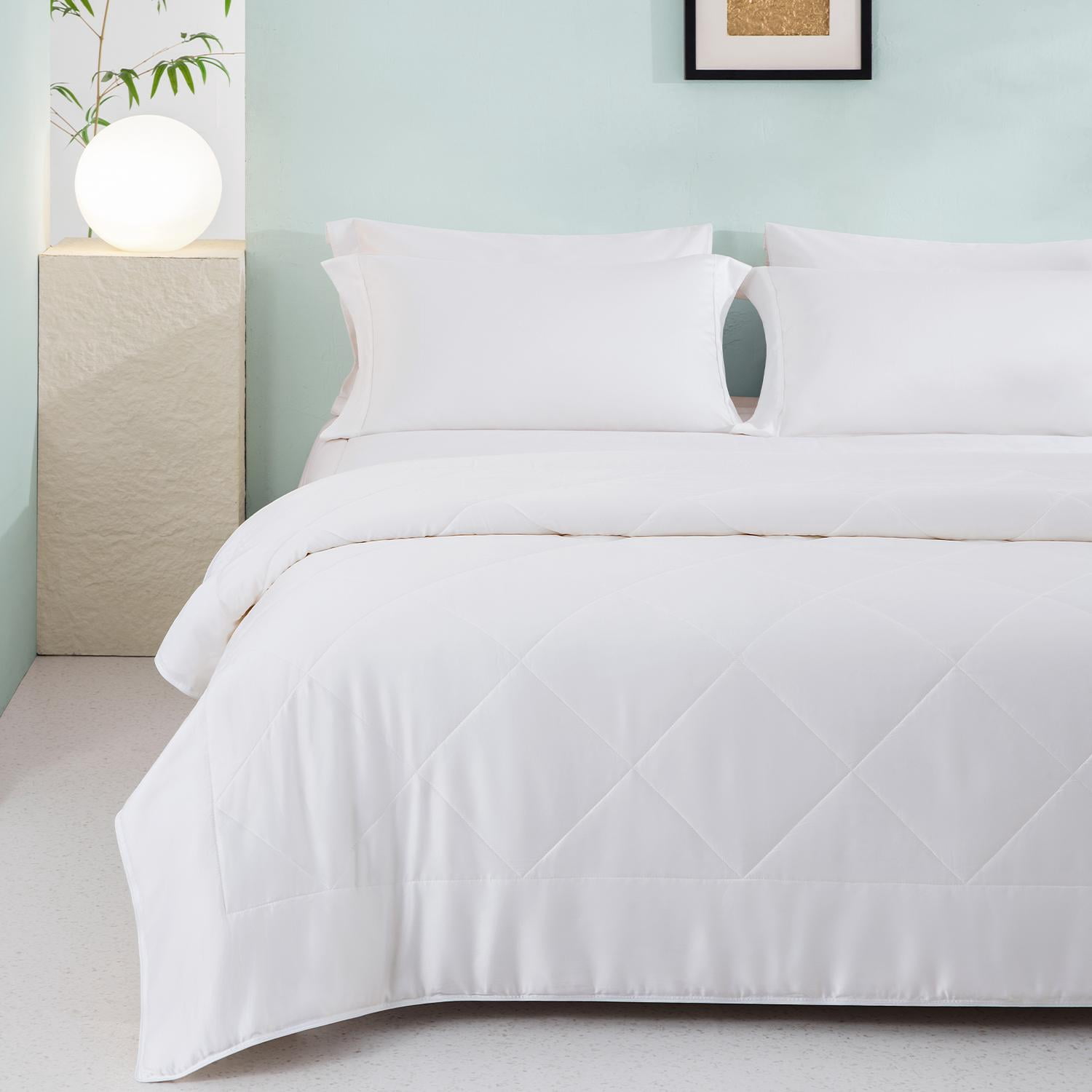 TOSMO Luxury Comforter, 100% Viscose from Bamboo Shell & Fill, Soft ...
