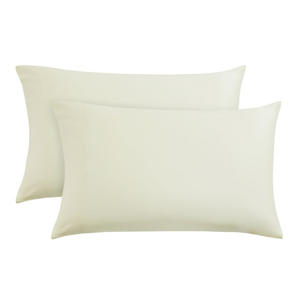 TOSMO Luxury Pillow Case Set of 2, Viscose Made from Bamboo OEKO-TEX, Silky Soft, Breathable & Cooling Pillow Cases with Envelope Closure (Standard, Vanilla Yellow)
