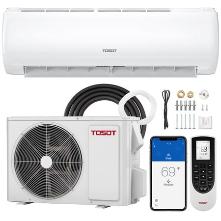 TOSOT 18,000 BTU Mini-Split Air Conditioner, Wifi Enabled Ductless Inverter Split System AC Unit Heating System, Compatible with Alexa - 20 SEER2 230V