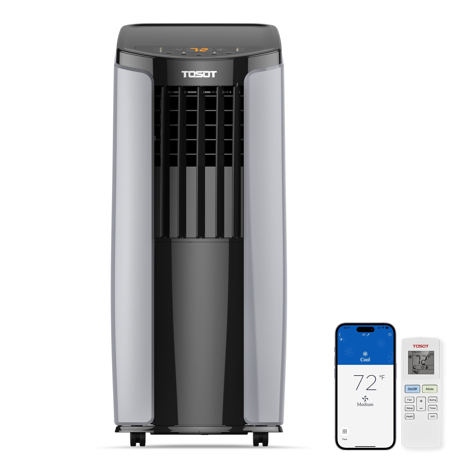 Tosot 8000 BTU Gray Portable Air Conditioner with WiFi and Remote