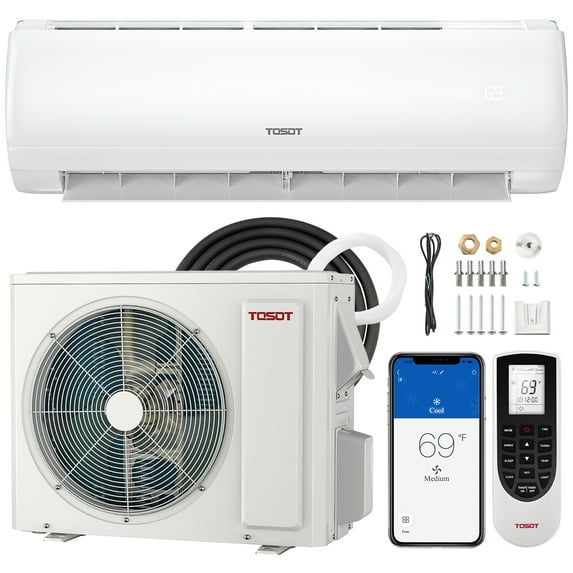 TOSOT 9,000 BTU Mini-Split Air Conditioner, Wifi Enabled Ductless Inverter Split System AC Unit Heating System, Compatible with Alexa - 20 SEER2 115V