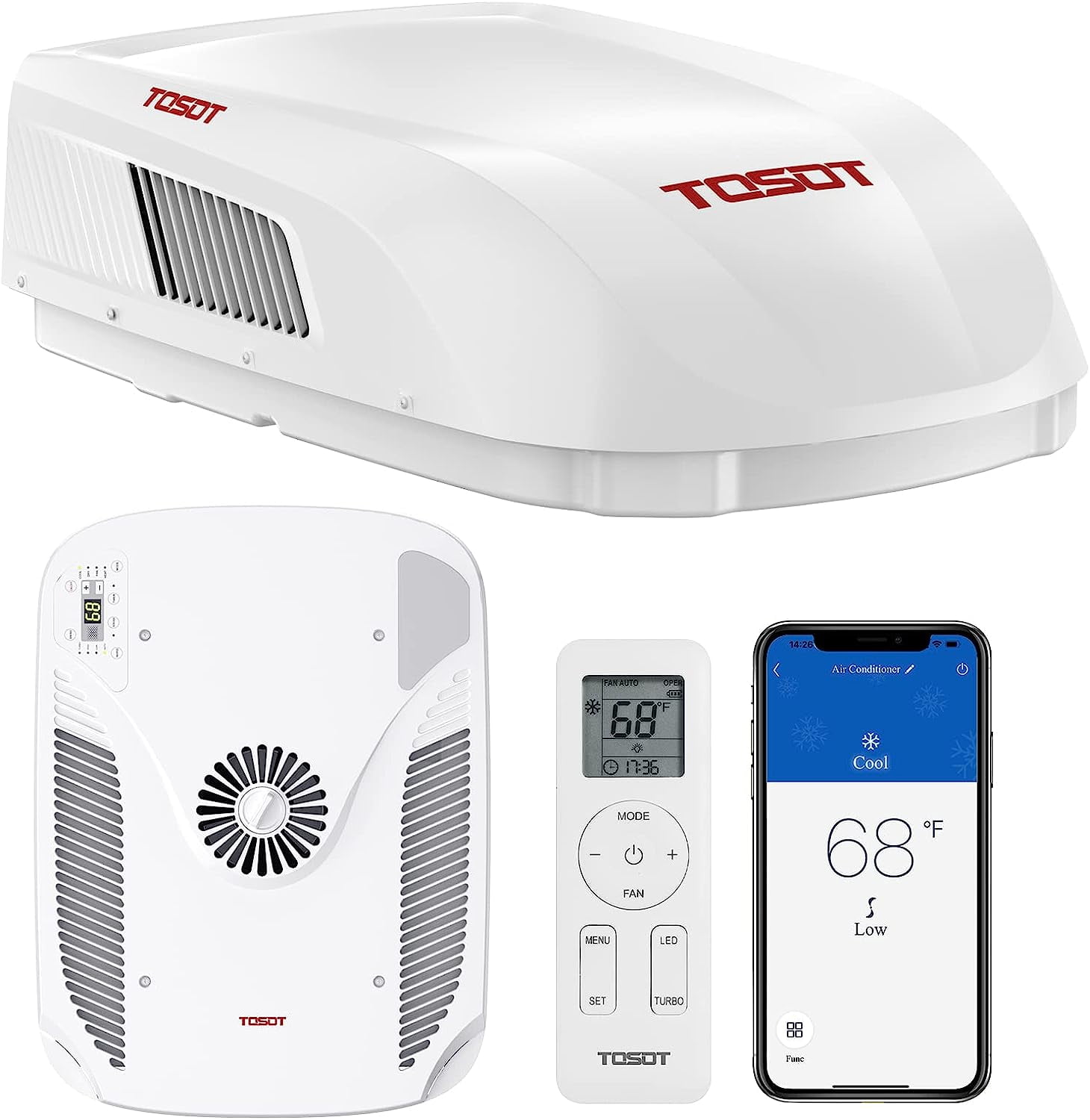 TOSOT GO COOL RV Air Conditioner 15000 BTU, NonDucted Camper Rooftop AC Unit with Heat Pump