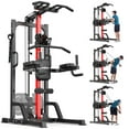 thumbnail image 1 of TOSSFD Home Gym Machine - High/Low Pulley System for Lat Pulldown, Row & Back Workout, with Leg Support | All-in-One Strength Training Equipment for Home Gym, 1 of 10