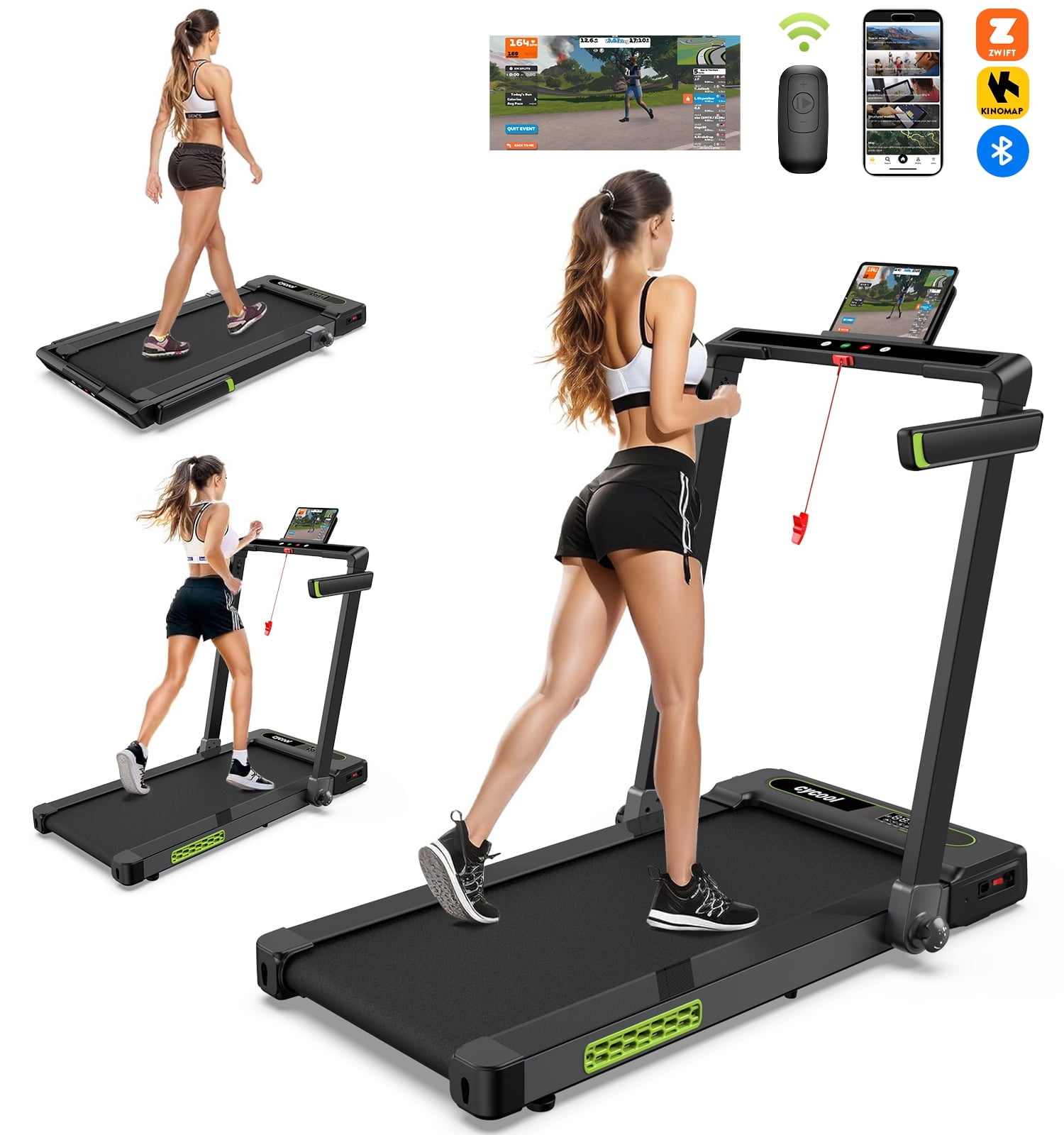 Finether Treadmill TOSSFD 2.5HP 2 in1 Folding Treadmill with Display Screen Electric ...