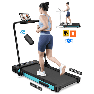 TOSSFD 2.5HP Folding Treadmill Remote Control Walk Pad Compact Electric Running Portable Walking Pad for Home Fitness