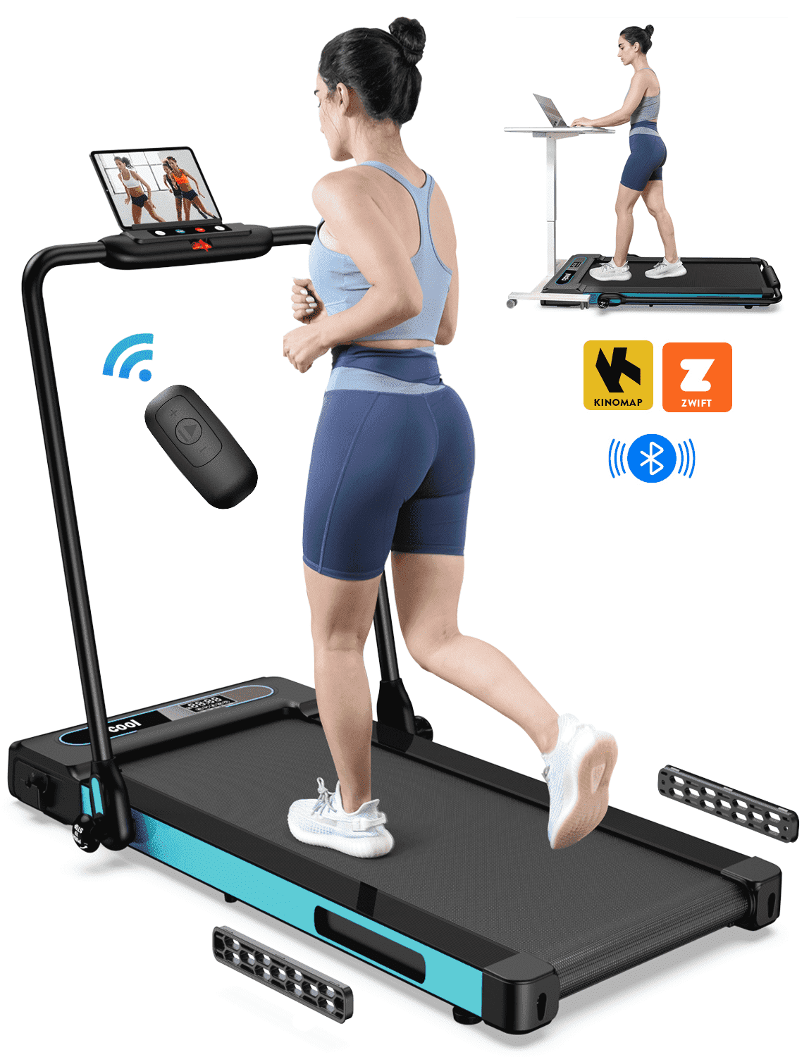 TOSSFD Compact 2.5HP Folding Workout Treadmill wit