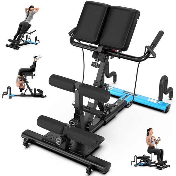 TOSSFD 3-in-1 Inversion & Roman Chair & Squat Machine – Decompression Back Stretcher, Core Strengthening Bench, 300lb Capacity, Commercial-Grade Home Gym Equipment