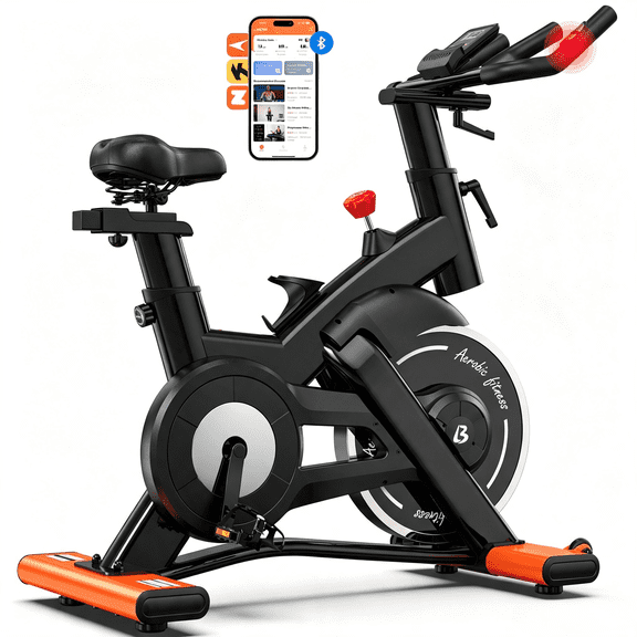 TOSSFD Magnetic Stationary Exercise Bike-40 lb Flywheel, 380 lb Capacity, LCD Monitor & App, Commercial Home Cycling Bike