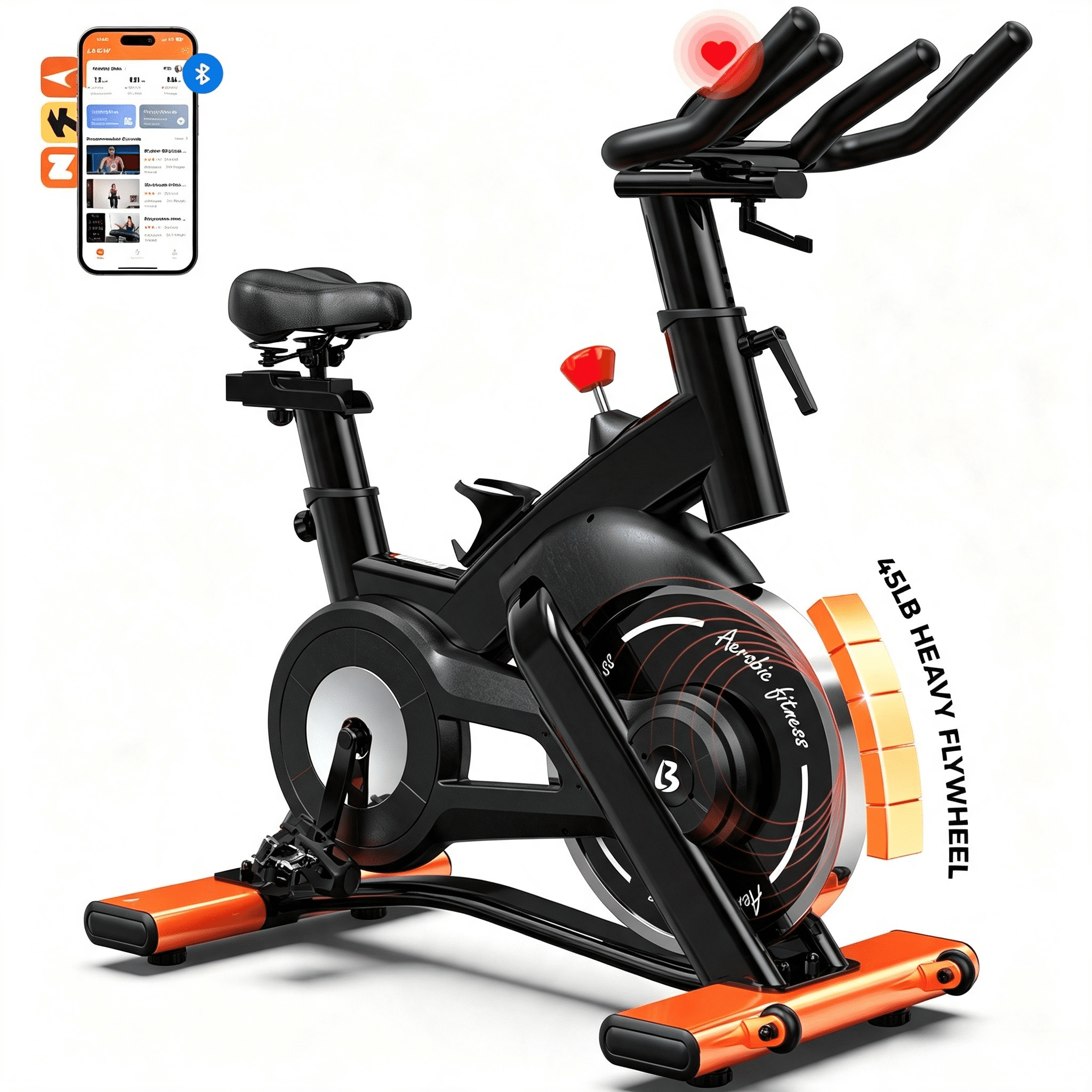 YOSUDA Magnetic Exercise Bike for Home - 350LB Capacity, Bluetooth
