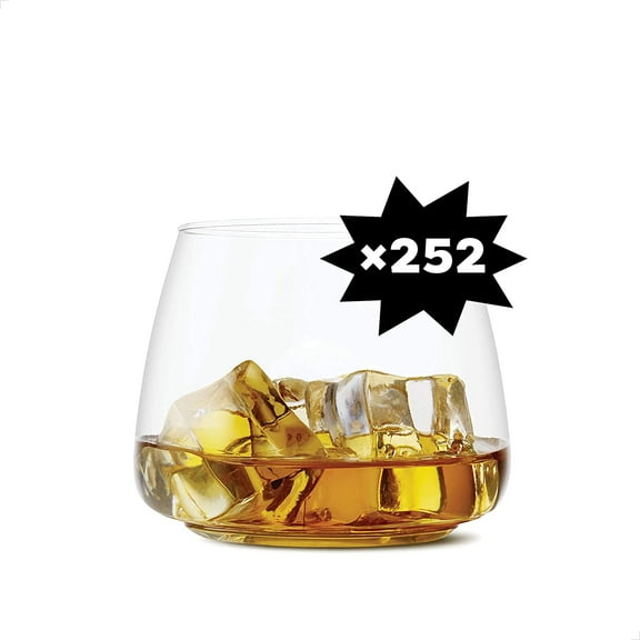 TOSSWARE POP 12oz Rocks SET OF 252, Recyclable, Unbreakable & Crystal Clear Plastic Whiskey Glasses