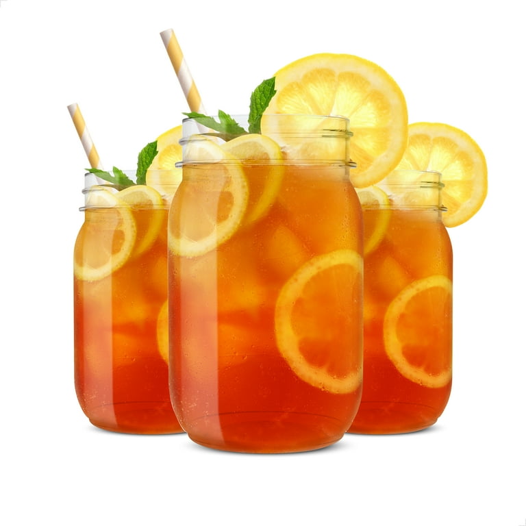 TOSSWARE POP 16oz Unbreakable Plastic Mason Jars - Crystal Clear, BPA-Free, Recyclable - 12 Pack, Fits Standard Lids