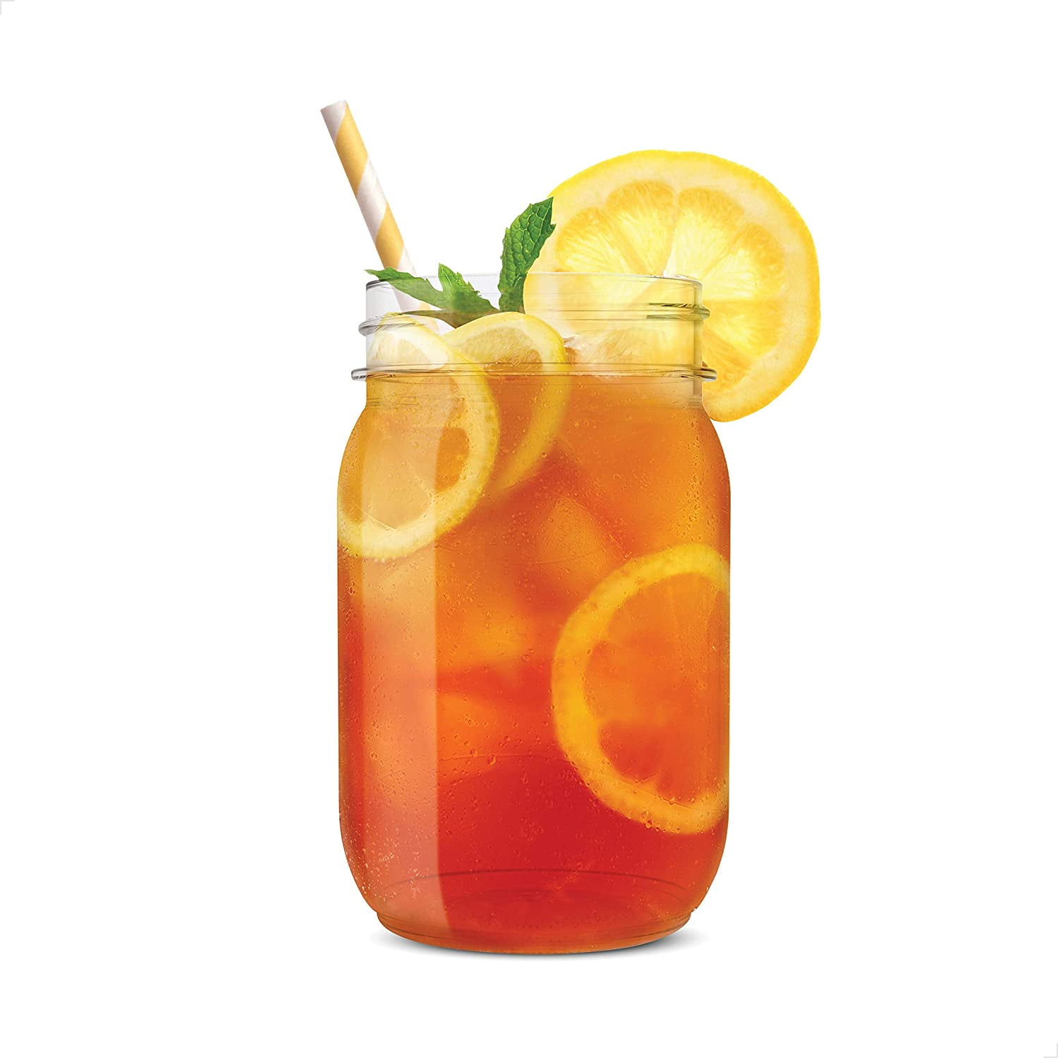 TOSSWARE POP 16oz Mason, Recyclable, Unbreakable & Crystal Clear Plastic Drinking Jar, 48 Count