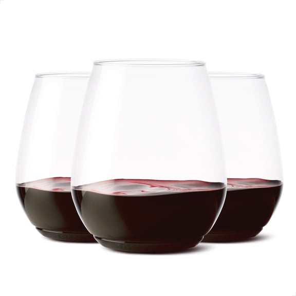TOSSWARE POP 18oz Vino XL SET OF 12, Recyclable, Unbreakable & Crystal Clear Plastic Wine Glasses, 12 Count
