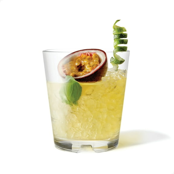 TOSSWARE RESERVE 12oz Stacking Double Old Fashioned, SET OF 4, Tritan Dishwasher Safe & Heat Resistant Unbreakable Plastic Old Fashioned Glasses, Clear