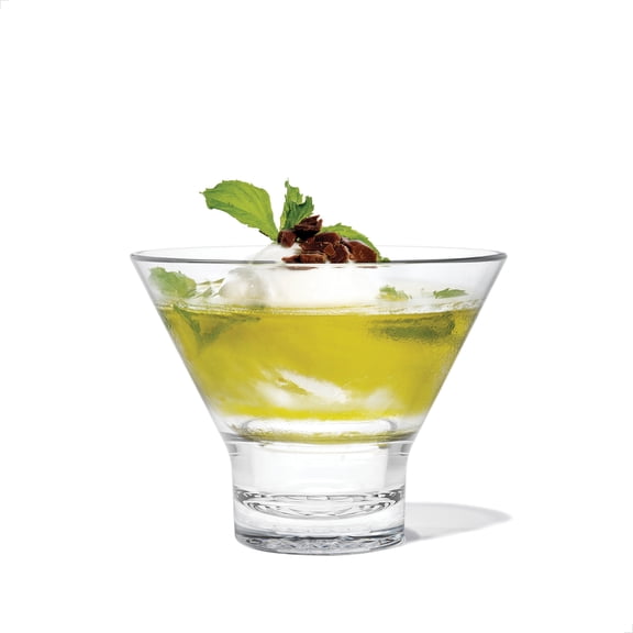 TOSSWARE RESERVE 8oz Stemless Martini Glass, SET OF 24, Tritan Dishwasher Safe & Heat Resistant Unbreakable Plastic Cocktail Glasses, Clear